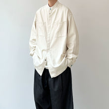 Load image into Gallery viewer, Stand Collar Solid Color Loose Casual Shirt