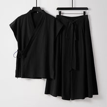 Load image into Gallery viewer, Two Piece Vest Sleeveless Cotton And Linen Suit