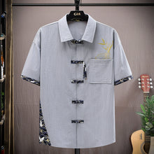 Load image into Gallery viewer, Cotton And Linen Suit Casual Shirt Set