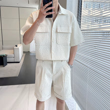 Load image into Gallery viewer, Pleated Simple Shirt and Shorts Set