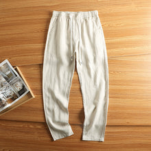 Load image into Gallery viewer, Linen Breathable Loose Drawstring Straight Trousers
