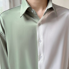 Load image into Gallery viewer, Summer Ice Silk Two-Tone Panel Shirt