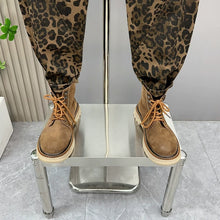 Load image into Gallery viewer, Leopard Print Jacquard Loose Straight Leg Casual Pants