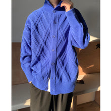 Load image into Gallery viewer, Retro Check Turtleneck Knitted Cardigan Jacket