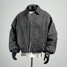 Load image into Gallery viewer, Retro Multi-pocket Color-blocked Lapel Work Jacket