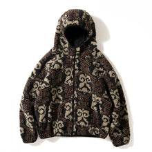 Load image into Gallery viewer, Retro Jacquard Faux Lamb Wool Hooded Jacket