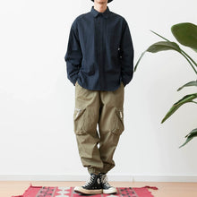 Load image into Gallery viewer, Japanese Retro Solid Color Long-sleeved Shirt