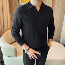 Load image into Gallery viewer, Lyocell V-neck Collared Slim Fit Knit Sweater