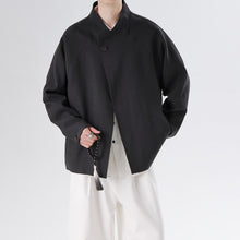 Load image into Gallery viewer, Cotton and Linen Loose Casual Stand Collar Jacket