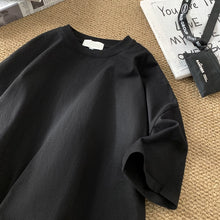 Load image into Gallery viewer, Ripped Solid Color Round Neck T-shirt