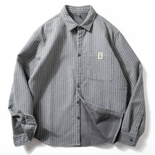 Load image into Gallery viewer, Striped Retro Slim Fit Casual Shirt Top