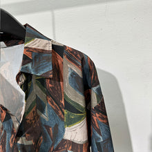 Load image into Gallery viewer, Retro Geometric Print Loose Long-sleeved Shirt