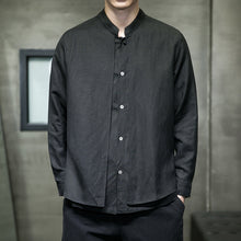 Load image into Gallery viewer, Cotton and Linen Stand Collar Shirt