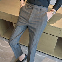 Load image into Gallery viewer, British Plaid Slim-fit Casual Trousers