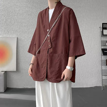 Load image into Gallery viewer, Diagonally Buttoned Loose Cardigan Shirt