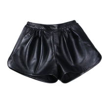 Load image into Gallery viewer, Leather A-line Elastic High Waist Loose Slim Wide Leg Shorts