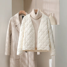 Load image into Gallery viewer, White Duck Down V-neck Down Jacket