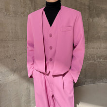 Load image into Gallery viewer, Fake Two Piece Suit Jacket Loose Straight Trousers Two Piece Set