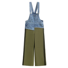 Load image into Gallery viewer, Contrast Color Patchwork Loose Denim Overalls
