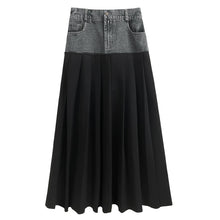 Load image into Gallery viewer, Casual Contrast Patchwork Denim Skirt
