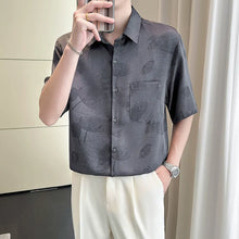 Load image into Gallery viewer, Ice Silk Drape Lapel Floral Shirt