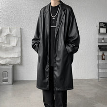 Load image into Gallery viewer, PU Leather Windbreaker Loose Casual Coat