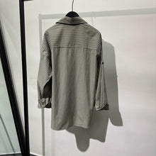 Load image into Gallery viewer, Striped Irregular Lapel Shirt