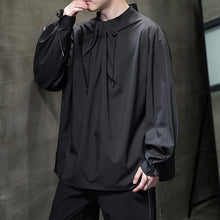 Load image into Gallery viewer, Drawstring Half Turtleneck Long Sleeve T-shirt