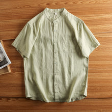 Load image into Gallery viewer, Linen Thin Retro Casual Stand Collar Shirt