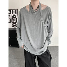 Load image into Gallery viewer, Fake Two-Piece T-shirt Loose Double-Layer Neckline shirt