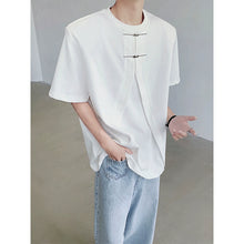 Load image into Gallery viewer, Short-Sleeved T-shirt With Metal Buttons