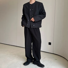 Load image into Gallery viewer, Pleated Crew Neck Textured Short Jacket