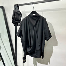 Load image into Gallery viewer, Irregular Stand-up Collar Vintage T-shirt