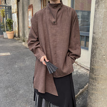 Load image into Gallery viewer, Retro Solid Color French Stand Collar Scarf Shirt