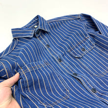 Load image into Gallery viewer, Vintage Distressed Washed Denim Striped Shirt