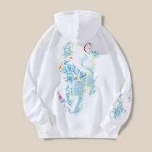 Load image into Gallery viewer, Embroidered Hooded Loose-fitting Pullover Sweatshirt