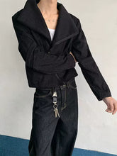Load image into Gallery viewer, Textured Deconstructed Twill Lapel Jacket