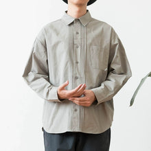 Load image into Gallery viewer, Japanese Retro Solid Color Long-sleeved Shirt