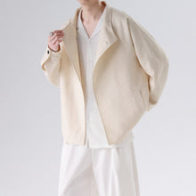 Load image into Gallery viewer, Cotton and Linen Loose Casual Stand Collar Jacket