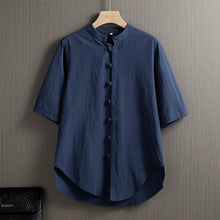 Load image into Gallery viewer, Linen Casual Button-Down T-shirt