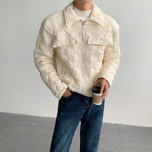 Load image into Gallery viewer, Diamond Check Lapel Short Cotton Jacket