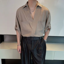 Load image into Gallery viewer, Solid Color Simple V-neck Shirt