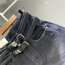 Load image into Gallery viewer, Double Belt High Waist A-line Shorts