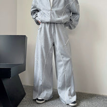 Load image into Gallery viewer, Stand Collar Short Cardigan Zipper Jacket Sports Wide-leg Trousers Two-piece Set