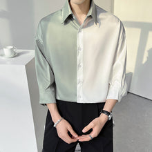 Load image into Gallery viewer, Summer Ice Silk Two-Tone Panel Shirt