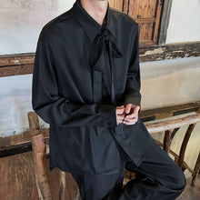 Load image into Gallery viewer, Ice Silk Chiffon Detachable Tie Drape Shirt