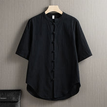 Load image into Gallery viewer, Linen Casual Button-Down T-shirt