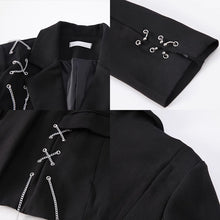 Load image into Gallery viewer, Black Loose Casual Chain Blazer