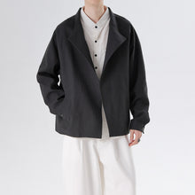 Load image into Gallery viewer, Cotton and Linen Loose Casual Stand Collar Jacket