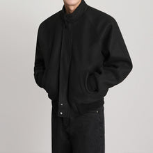 Load image into Gallery viewer, Stand Collar Wool Loose Jacket